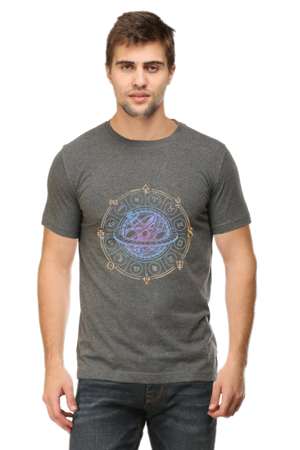 Unlock the secrets of the cosmos with our Zodiac Sign Tshirt! This classic round neck, half sleeve design is the perfect canvas to showcase your astrological flair. - Image 5