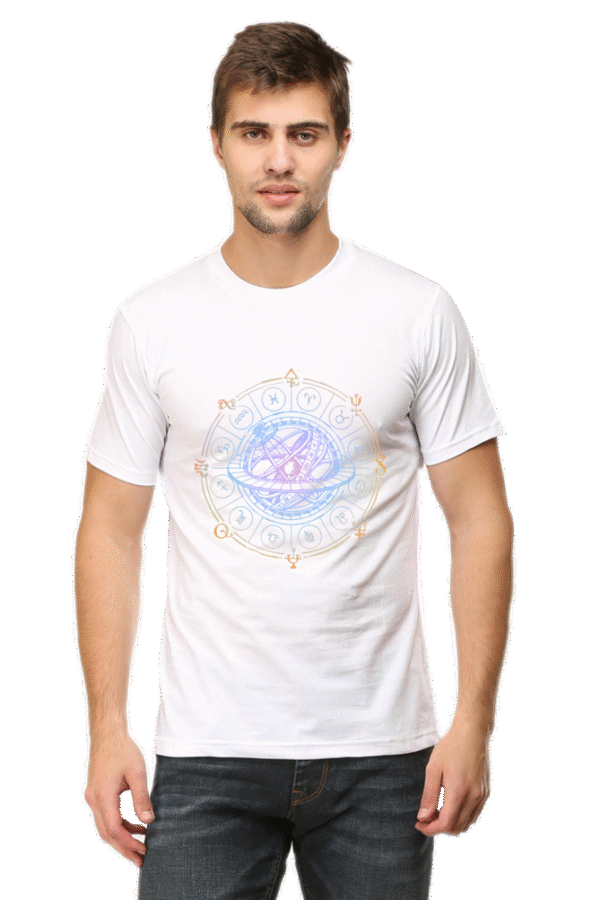 Unlock the secrets of the cosmos with our Zodiac Sign Tshirt! This classic round neck, half sleeve design is the perfect canvas to showcase your astrological flair. - Image 8